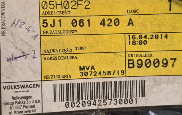 etykieta produktu