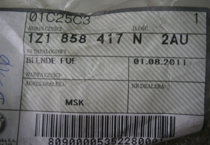 etykieta produktu