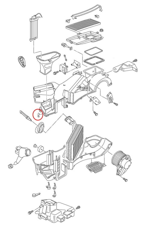 Superb I - nawiew, obudowa nawiewu